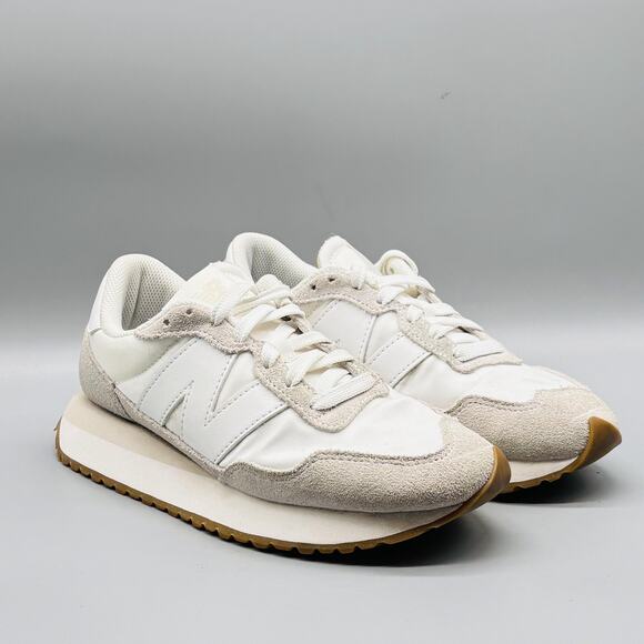 New Balance Shoes Womens 7.5 White Beige 237 Retro Running Athletic Sneakers - Picture 2 of 11